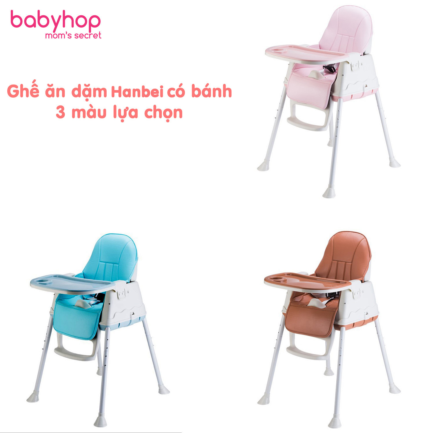 Ghế ăn dặm 7 chức năng 3 nấc chỉnh độ cao Hanbei - 499.000đ